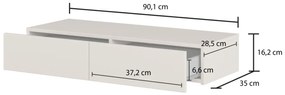 Toaletka wisząca JUKON 2S kaszmirowa z lustrem LED 80cm HELVETIA