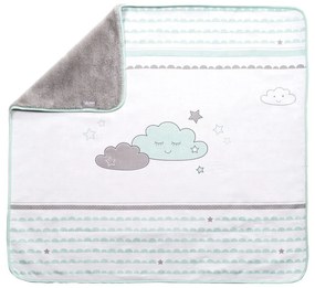 Biało-miętowy koc dziecięcy z mikropluszu 80x80 cm Happy Cloud – Roba