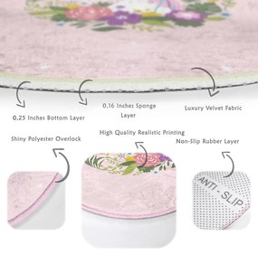Różowy dywan dziecięcy ø 80 cm Comfort – Mila Home