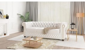 Biała sofa z imitacji skóry 203 cm York – Ropez