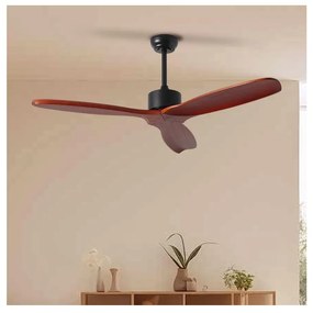 ZEVENTI - Wentylator sufitowy CUENCA Wi-Fi Tuya czarny/dąb + pilot