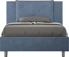 Łóżko wyposażone w stelaż z listwami tapicerowane 120x200 microfibra niebieski Appia