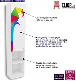 Biały regał do pokoju dziecięcego S2-P67