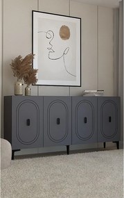 Komoda – 150 cm x 75 cm x 35 cm – Antracyt – Płyta wiórowa