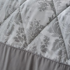 Szara pikowana narzuta na łóżko Catherine Lansfield Jacquard, 240x260 cm
