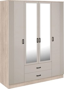 Skandynawska szafa z lustrem dąb sonoma + kaszmir C9-D33