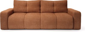 Masseno Sofa DUCA z funkcją spania i pojemnikiem na pościel, Rozkładana sofa - Ceglasty, FLOW 09