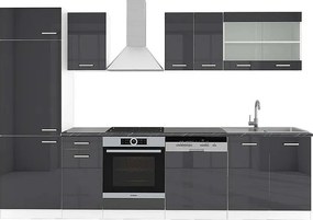 Aneks kuchenny antracytowy wysoki połysk/biały 300x60x81.6 r-line