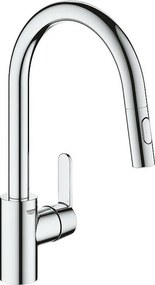 Bateria kuchenna GROHE Get z wyciąganą wylewką i kranem w kształcie litery U - Supersteel
