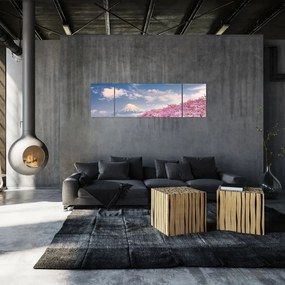 Obraz - Japoński wiosenny krajobraz (170x50 cm)