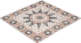 Mozaika marmurowa, motyw kwiatu, o wymiarach 90 x 90 cm.