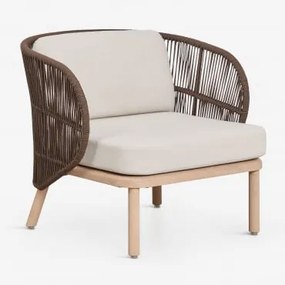 Fotel Z Drewna Akacjowego I Plecionej Liny Capri Chocolate - Sklum