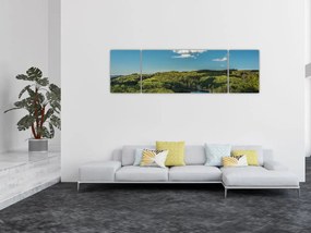 Obraz - Jezioro w lesie (170x50 cm)