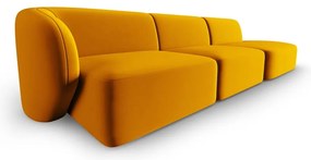 Musztardowa aksamitna sofa lewostronna 311 cm Paolo – Milo Casa