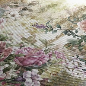 Obraz - Designerskie kwiaty (z zegarem) (90x30 cm)