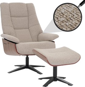 Fotel relaksacyjny + stołek MCW-N57,  brązowy