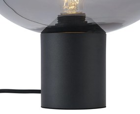 Designerska lampa stołowa czarna z przydymionym szkłem - UmbrellaDesignerski Oswietlenie wewnetrzne
