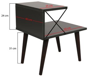 Stolik nocny Cross Anthracite