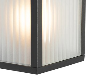 Zewnetrzna Inteligentny Kinkiet / Lampa scienna zewnętrzny czarny z żebrowanym szkłem z WiFi A60 - Charlois Nowoczesny Oswietlenie zewnetrzne