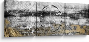 Obraz - Abstrakcja (z zegarem) (90x30 cm)