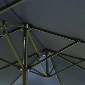 Outsunny Podwójny Parasol Ogrodowy Marketowy na Taras z Korbą Niebieski Owal 460 x 270 x 240 cm