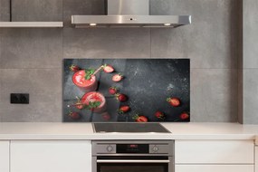 Panel szklany do Kuchni Klasyczny Shake Truskawkowy