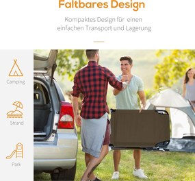 Outsunny Leżak Ogrodowy z Otworem na Twarz Praktyczny Komfort Brązowy 190x56x28cm | Aosom PL