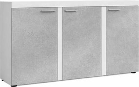 Komoda do salonu Luiza 3F - 149 cm - beton jasny - Wyprzedaż