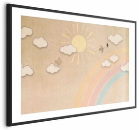 Plakat Tęczowy dzień 42x29,7 cm z ramą czarną z marginesem ARTGEIST B