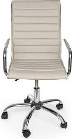 Szarobrązowe krzesło biurowe z imitacji skóry Perth – Yes Everyday