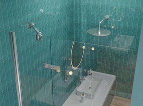 Drzwi prysznicowe uchylne 110 cm, szkło transparentne profile chromowane LAPAZ