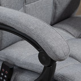 Vinsetto Ergonomiczny fotel biurowy z funkcją masażu regulowany Regulowane siedzisko Regulowany podnóżek Szary | Aosom PL
