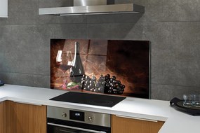 Szklany Panel Rubinowe Wino w Kieliszku