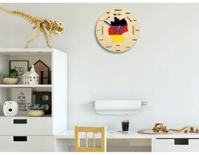 Zegar na ścianę drewniany nowoczesny z cichym mechanizmem okrągły niemiecki