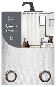 Biała zasłona z szenilu 140x260 cm Leo – douceur d'intérieur