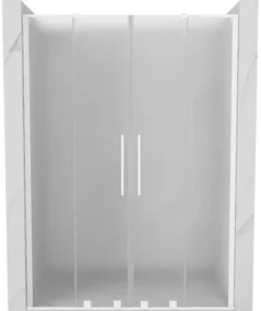 Mexen Velar L Duo drzwi prysznicowe rozsuwane 140 cm, szron, białe - 871-140-003-32-20