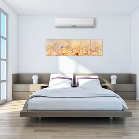 Obraz - Liście w jesiennych kolorach, obraz olejny (170x50 cm)