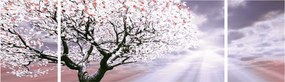 Czerwony obraz drzewa (170x50 cm)