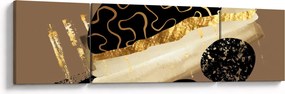 Obraz - Abstrakcja złotobrązowy N⁰3 (170x50 cm)