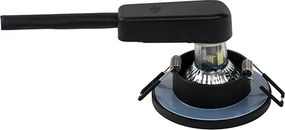 Zestaw 6 nowoczesnych reflektorów łazienkowych wpuszczanych czarnych - Shed