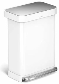 Simplehuman Pedałowy kosz na śmieci 55 l, biały