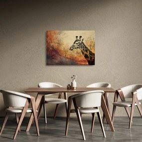 Obraz na szkle - Żyrafa, malarstwo (70x50 cm)