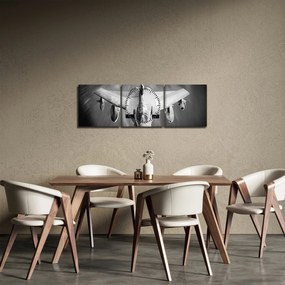 Obraz - Samolot (z zegarem) (90x30 cm)