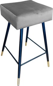 Hoker MAX krzesło barowe tkanina Welur podstawa metalowa : Kolor nogi - Czarno-złota stożek, Kolor tkaniny - VELVET - MG17, Typ siedziska - Siedzisko stałe
