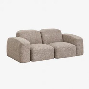 Bastian 2-częściowa Sofa Modułowa Tkanina Mokka Brąz Bouclé - Sklum