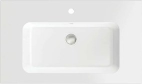 Umywalka wpuszczana w blat / blatowa biała z otworem na baterię 60 x 50 cm ENO z konglomeratu
