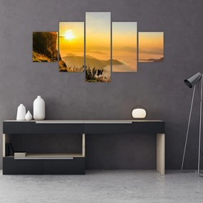 Obraz doliny w porannej mgle (125x70 cm)