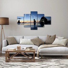 Obraz - plaża o zachodzie słońca (125x70 cm)