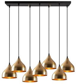 Lampa wisząca w czarno-złotym kolorze z metalowym kloszem Tattoo – Opviq lights