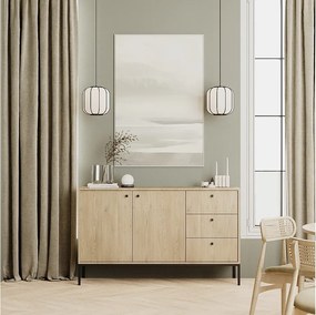 Komoda WENA, 2 drzwi, 3 szuflady, Gaja, 150x95x40 cm, Dąb Cremona Gaja